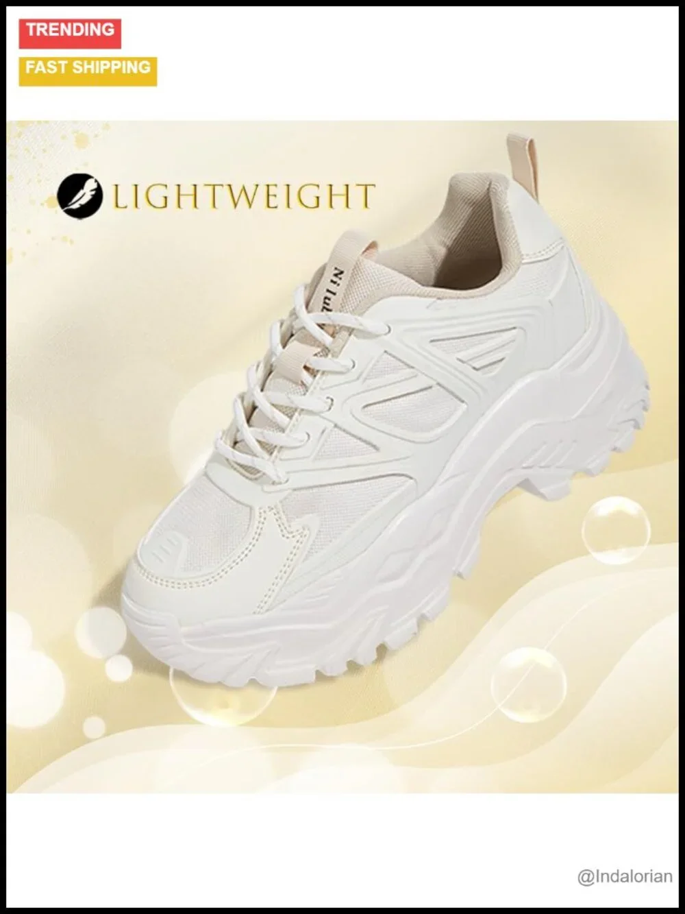 Chunky Platform Sneakers for Women Comfortable Lace Up Walking Shoes